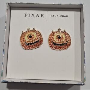 Disney Baublebar Jewelry Halloween Monsters Inc Mike Wazowski Pumpkin Earrings